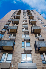 Moderne multy-storey apartment facade of residential building. The view from the top down. © Elena