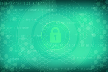 2d illustration Safety concept: Closed Padlock on digital background

