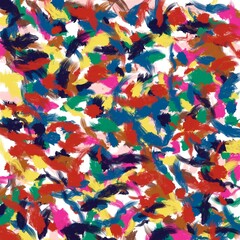 Fototapeta na wymiar Multicolored random brush strokes on the white background