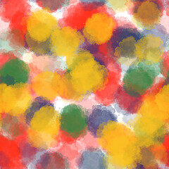 Abstract orange, green and brown spots, watercolor brush strokes. Seamless texture