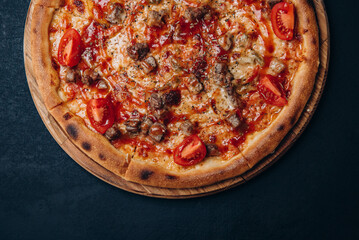 pizza meat cheese food fast food italian