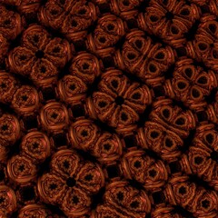 Abstract 3d patterned surface. 3d rendering, brown and black colors