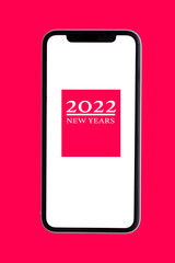 2022 new years concept on smartphone screen