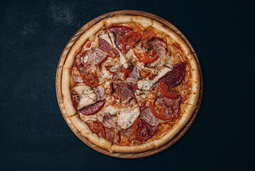 pizza cheese bacon food  fast food italian