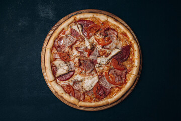 pizza cheese bacon food  fast food italian