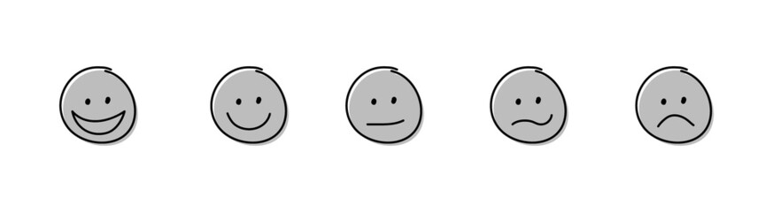 Funny emotional icons. Appraisal design. Vector