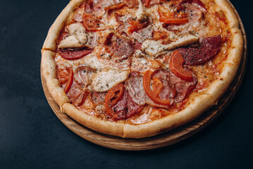 pizza cheese bacon food  fast food italian