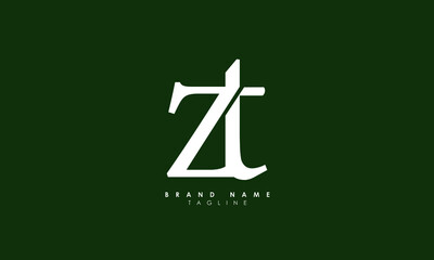 Alphabet letters Initials Monogram logo ZT, TZ, Z and T