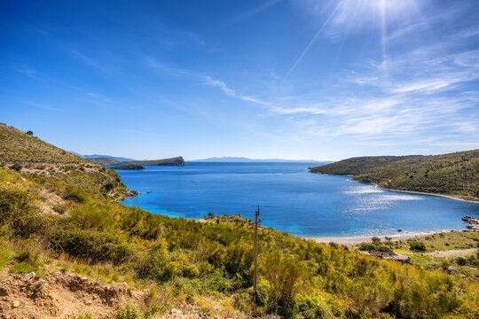 Azure bay in Porto Palermo near Himare in Albania.
