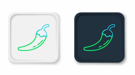 Line Hot chili pepper pod icon isolated on white background. Design for grocery, culinary products, seasoning and spice package, cooking book. Colorful outline concept. Vector