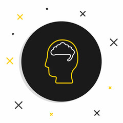 Line Human brain icon isolated on white background. Colorful outline concept. Vector