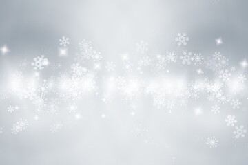 white snow blur abstract background. Bokeh Christmas blurred beautiful shiny Christmas lights