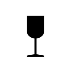 The sign of a glass or wineglass means Caution, fragile goods. product. Isolated raster icon for packaging. The label indicates that the product should be handled with care.