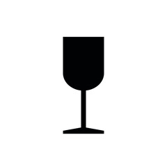 The sign of a glass or wineglass means Caution, fragile goods. product. Isolated vector icon for packaging. The label indicates that the product should be handled with care.