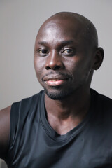 Portrait African Black Man Head Shot, West Africa 