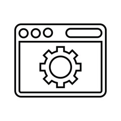 Browser, setting line icon. Outline vector.