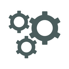 Browser, setting, gear icon. Gray vector graphics.