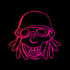 skull head logo with helmet