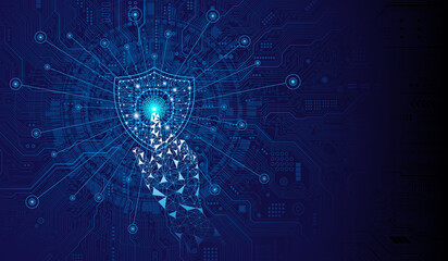 Data protection privacy.Cyber security network.Digital security.security guard. Touch the future. Futuristic fingerprint.	