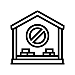 interior house demolition line icon vector. interior house demolition sign. isolated contour symbol black illustration