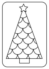 Christmas Tree Coloring Pages Illustration 