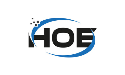 dots or points letter HOE technology logo designs concept vector Template Element	