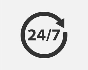 24 Hours a day service icon symbol vector
