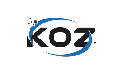 dots or points letter KOZ technology logo designs concept vector Template Element	