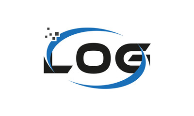 dots or points letter LOG technology logo designs concept vector Template Element	