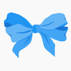 Bow, vector image isolated on white background.blue color