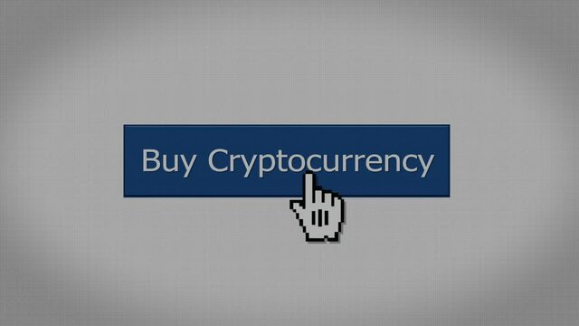 A "buy cryptocurrency" animated button click. With optional luma matte.  	