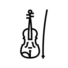 violin music instrument line icon vector. violin music instrument sign. isolated contour symbol black illustration