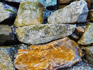 Wall of large stones in Norway