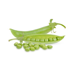  Fresh peas isolated on white background