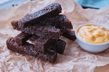 Beer snack fried croutons