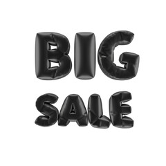 3D inscription big sale in the form of a balloon. Lettering for poster.