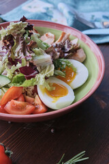 Fresh vegetables salad with grilled chicken