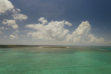 Tropical island of Zanzibar, Tanzania. Coastline, ocean and boats. Amazing nature and beautiful views