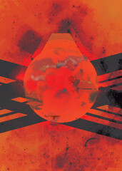 MOON ROOM PARTY POSTER ORANGE BACKGROUND