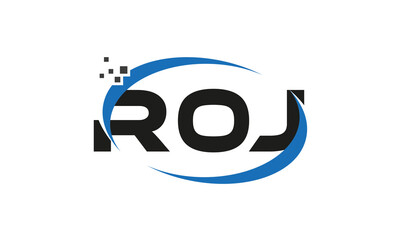 dots or points letter ROJ technology logo designs concept vector Template Element	 - obrazy, fototapety, plakaty