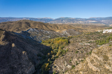 Fototapeta na wymiar aerial photo of the south of Granada in the Alpujarra