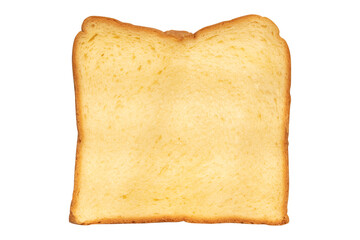 One slice of yellow bread isolated on white background