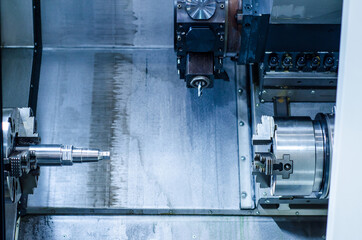 Close-up of CNC machine. CNC Tooling Systems.