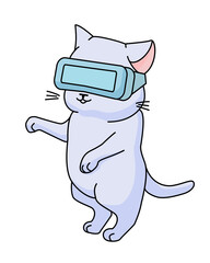 Funny cat with VR helmet