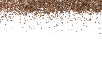 Organic natural chia seeds isolated on white background