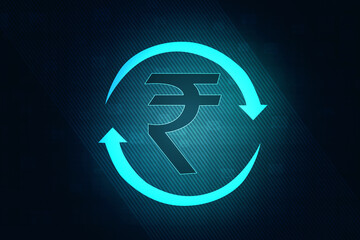 Rupee currency . 2D rendering illustration