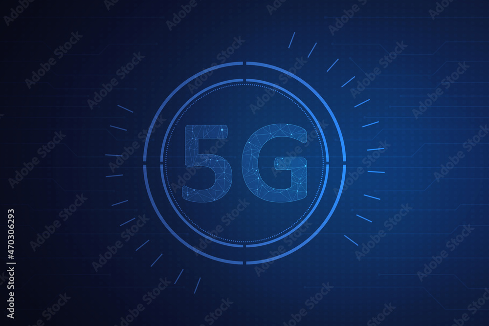Aufkleber 2d rendering 5g network 5g connection