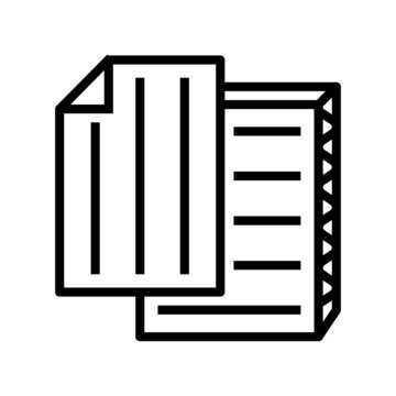 cardboard paper list line icon vector. cardboard paper list sign. isolated contour symbol black illustration