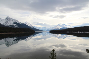Winter Haze On The Lake, Jasper National Park, Alberta