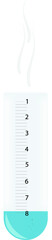 medical test tube on a white background with liquid